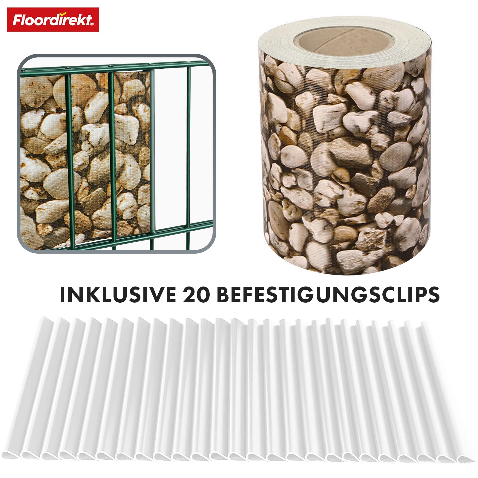 Bandes d'intimité en PVC | Pour clôtures à mailles | 3 couleurs + 4 motifs