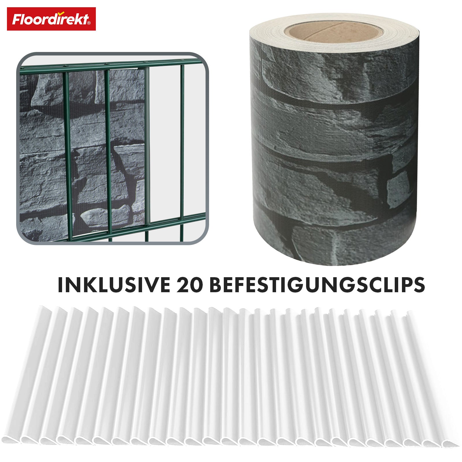 Bandes d'intimité en PVC | Pour clôtures à mailles | 3 couleurs + 4 motifs