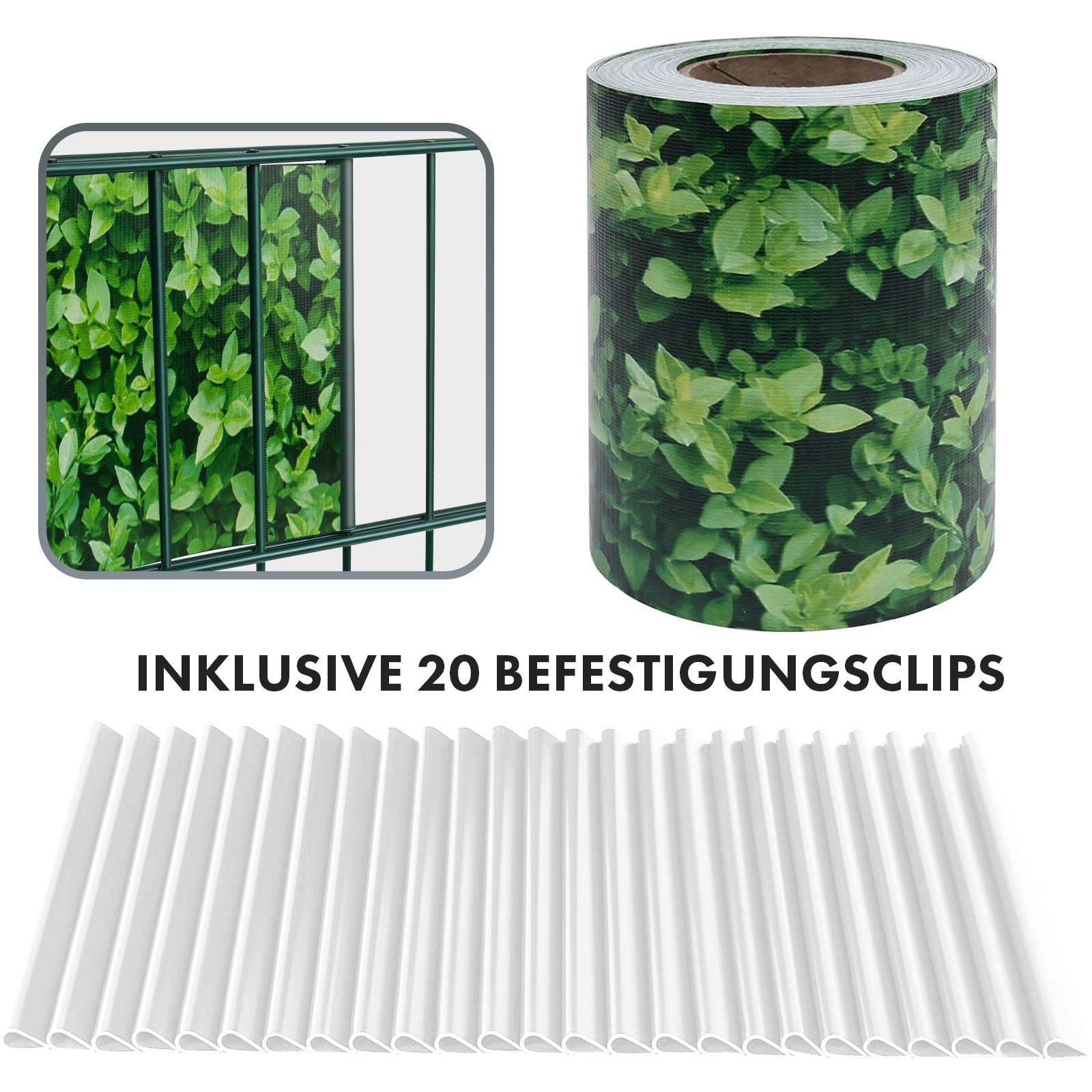 Bandes d'intimité en PVC | Pour clôtures à mailles | 3 couleurs + 4 motifs