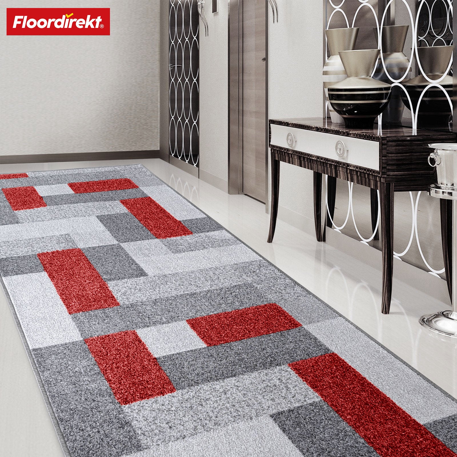 Tapis de passage sur mesure | New York | Antidérapant avec dos en gel | Design moderne en différentes couleurs
