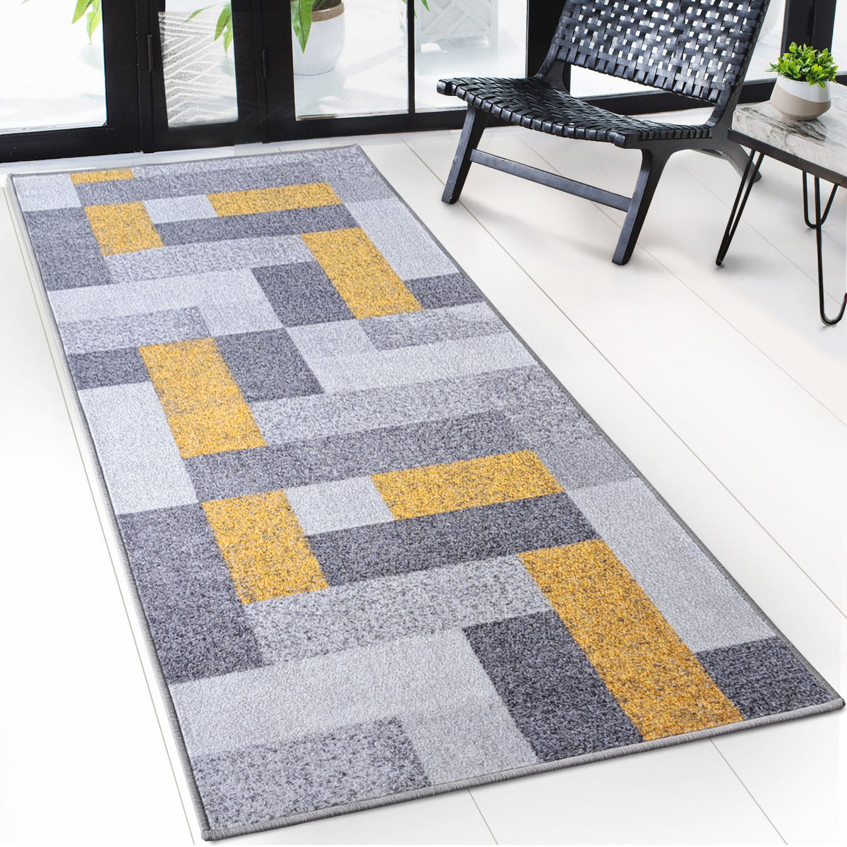 Tapis de passage sur mesure | New York | Antidérapant avec dos en gel | Design moderne en différentes couleurs