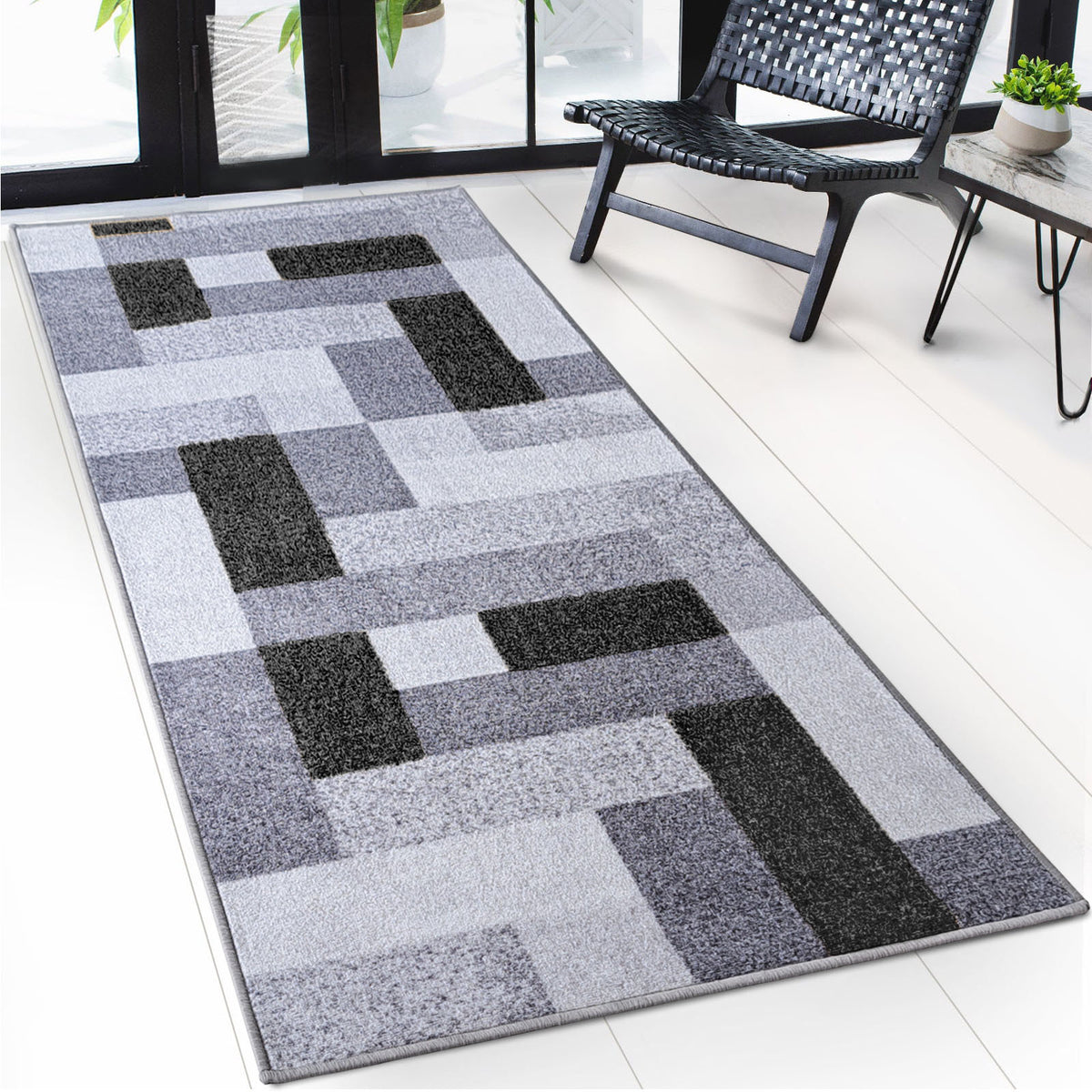 Tapis de passage sur mesure | New York | Antidérapant avec dos en gel | Design moderne en différentes couleurs