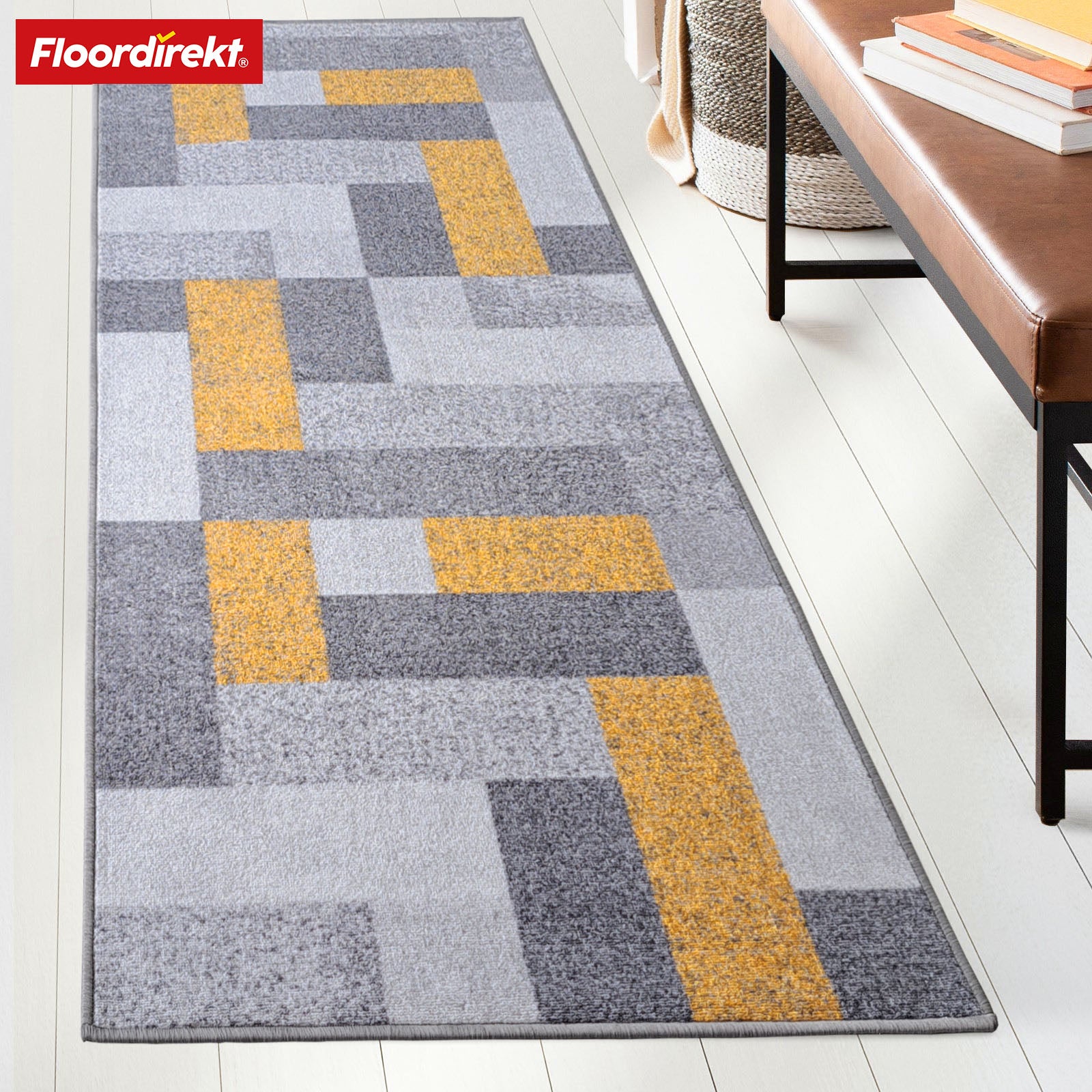 Tapis de passage sur mesure | New York | Antidérapant avec dos en gel | Design moderne en différentes couleurs
