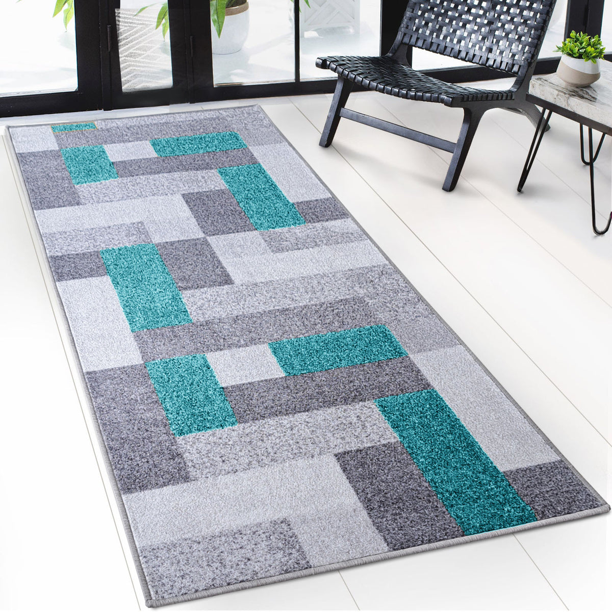 Tapis de passage sur mesure | New York | Antidérapant avec dos en gel | Design moderne en différentes couleurs