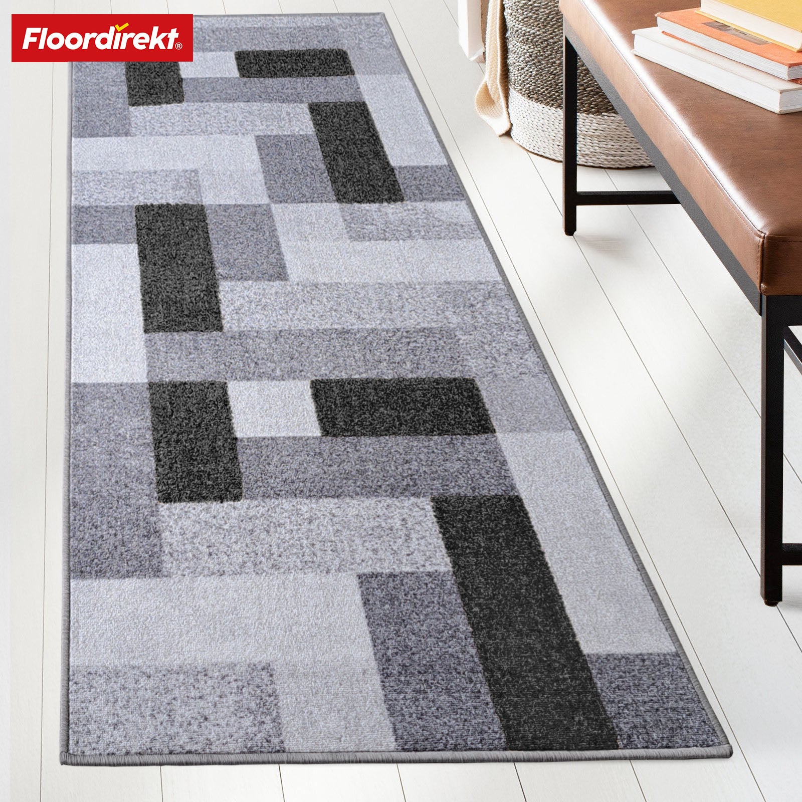 Tapis de passage sur mesure | New York | Antidérapant avec dos en gel | Design moderne en différentes couleurs