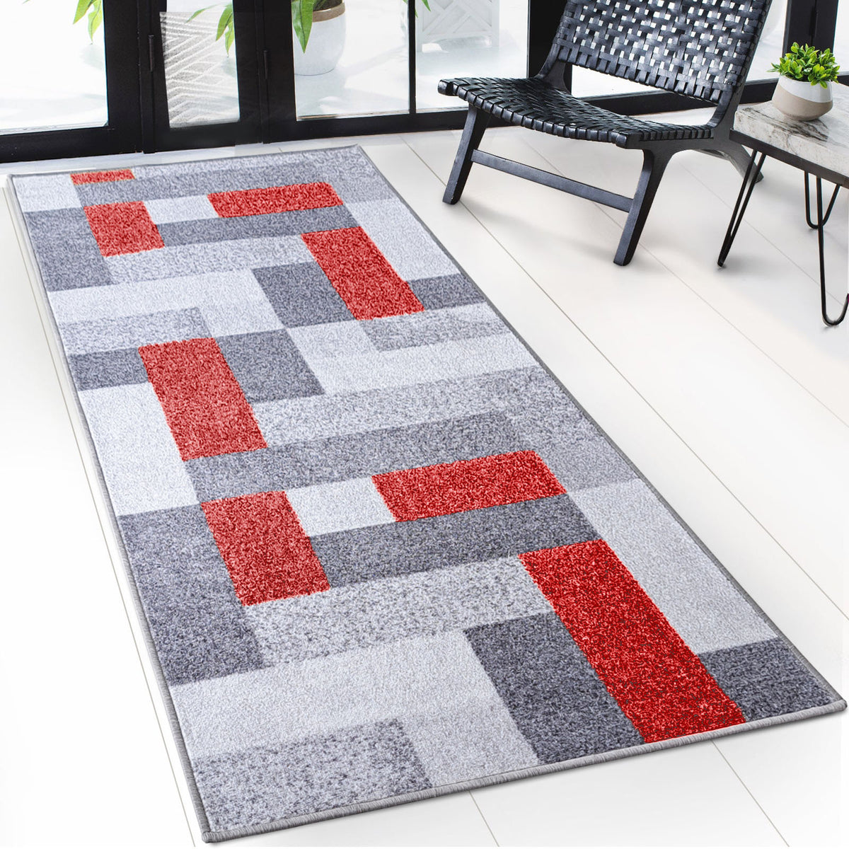 Tapis de passage sur mesure | New York | Antidérapant avec dos en gel | Design moderne en différentes couleurs
