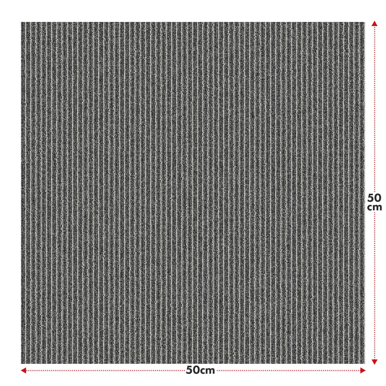 Dalles de moquette | Bern | 50 x 50 cm | Auto-portant avec motif à rayures | En anthracite, gris & beige pour les entreprises et les particuliers