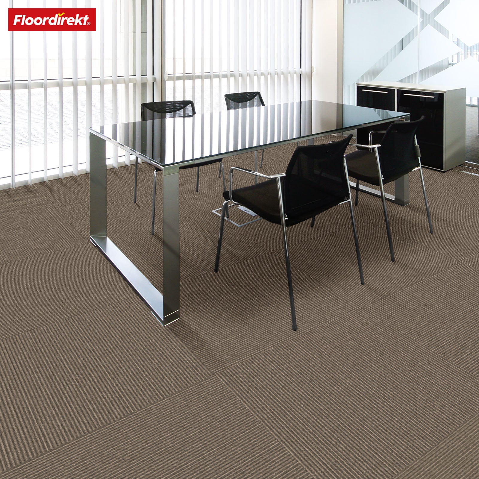 Dalles de moquette | Bern | 50 x 50 cm | Auto-portant avec motif à rayures | En anthracite, gris & beige pour les entreprises et les particuliers