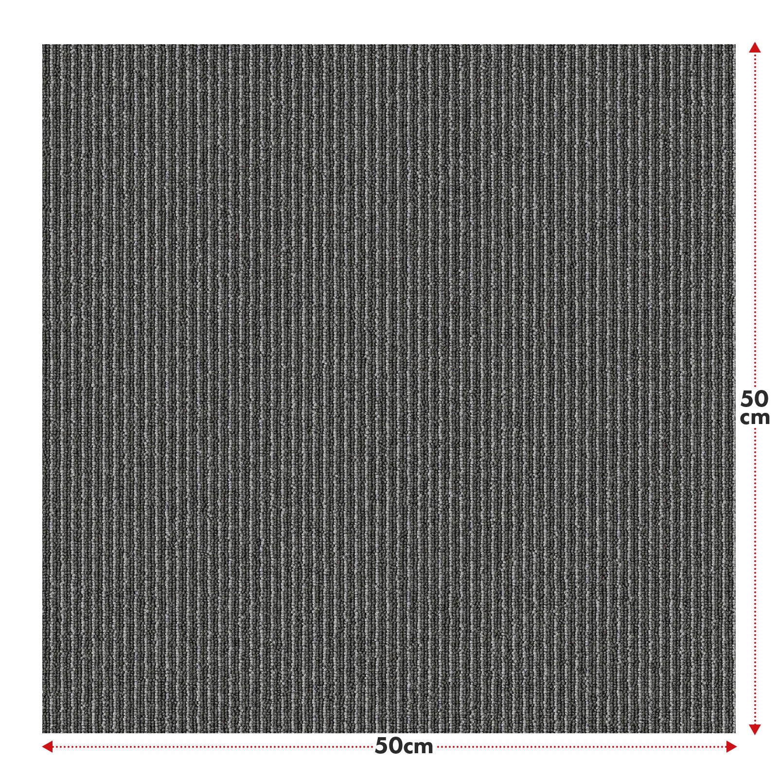 Dalles de moquette | Bern | 50 x 50 cm | Auto-portant avec motif à rayures | En anthracite, gris & beige pour les entreprises et les particuliers