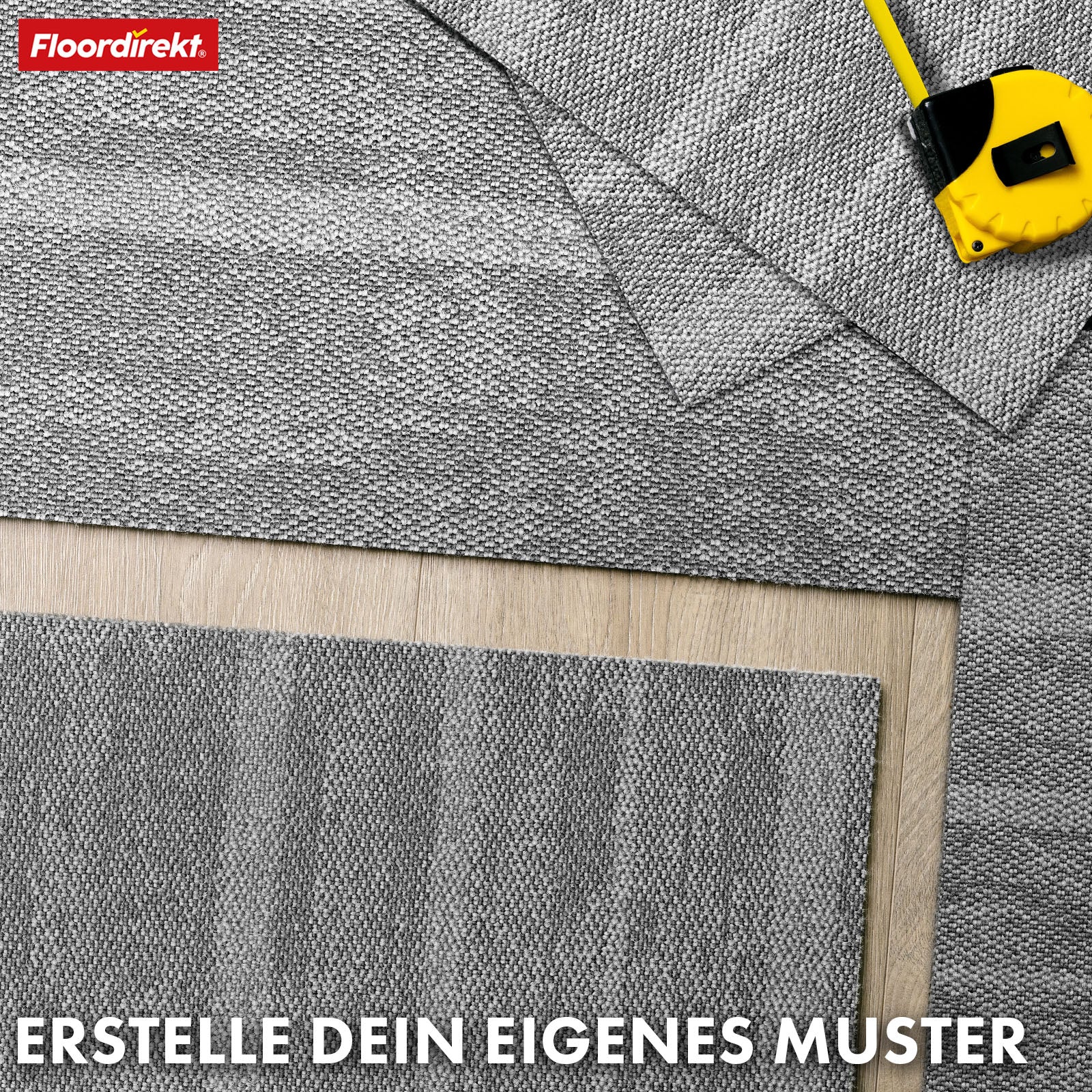 Dalles de moquette | Zürich | 50 x 50 cm | Idéal pour le bureau et la maison | Dalles design de haute qualité en 4 couleurs
