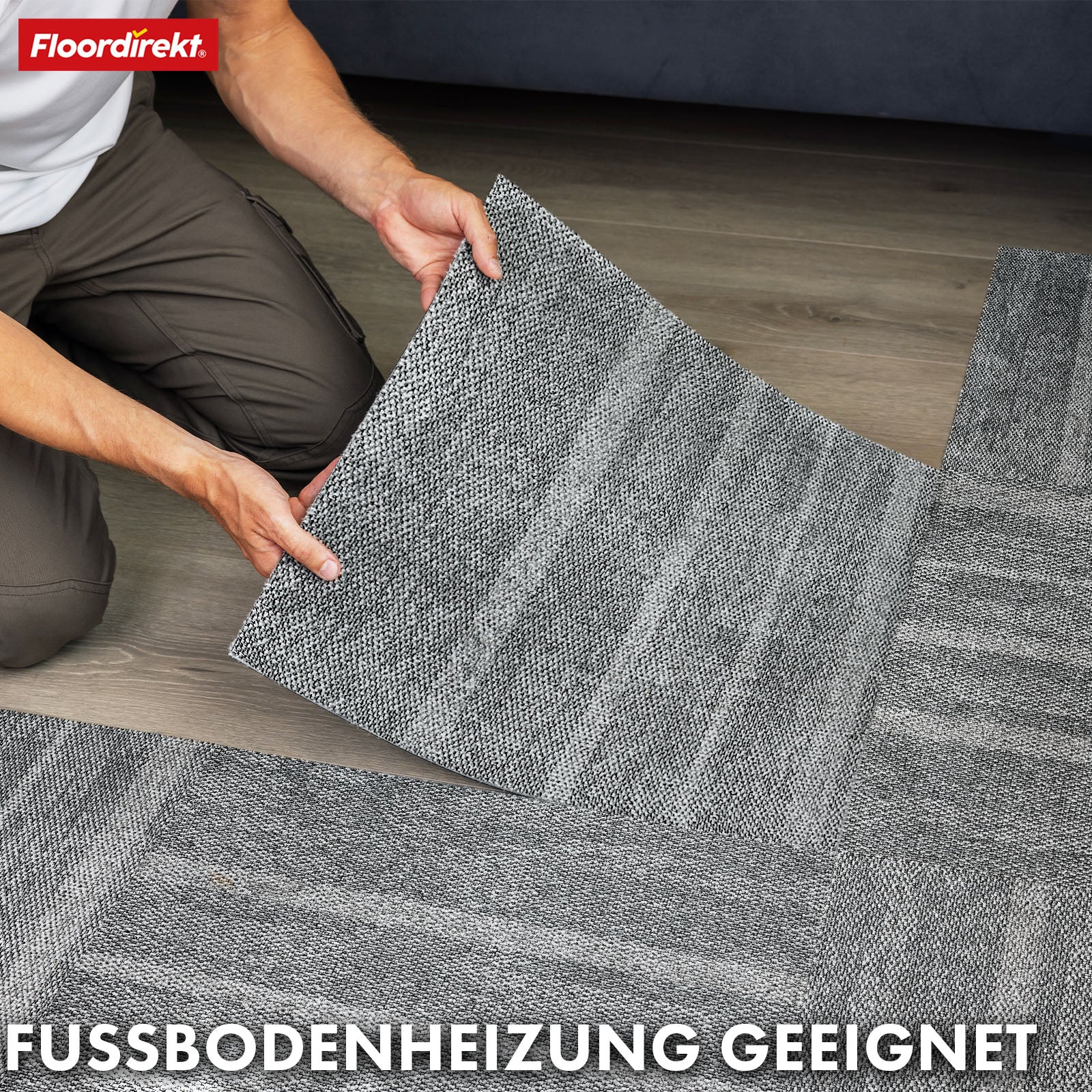 Dalles de moquette | Zürich | 50 x 50 cm | Idéal pour le bureau et la maison | Dalles design de haute qualité en 4 couleurs