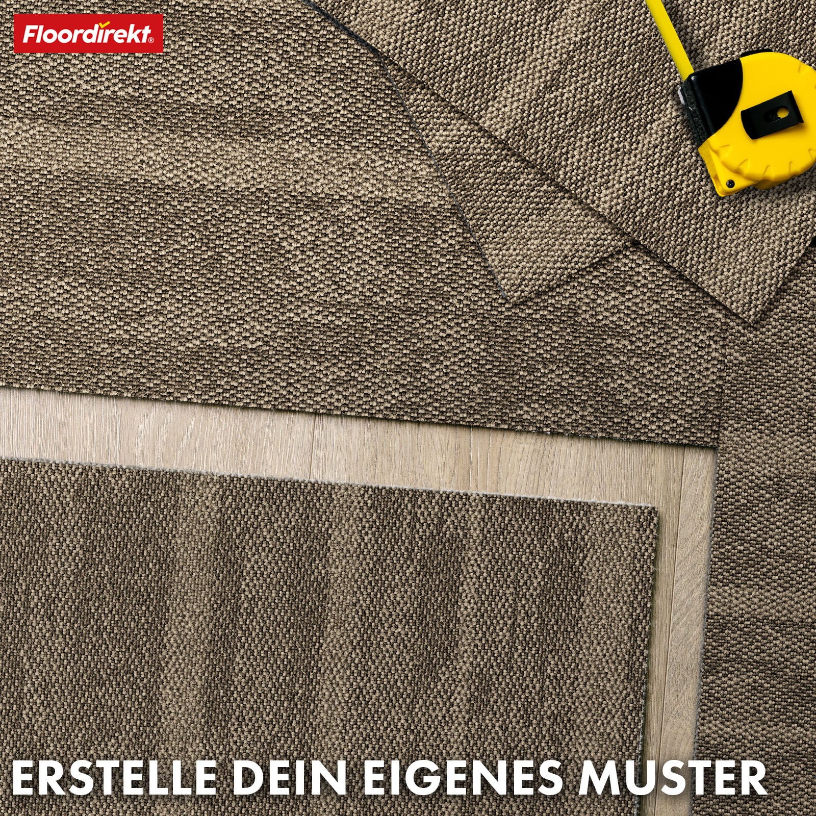 Dalles de moquette | Zürich | 50 x 50 cm | Idéal pour le bureau et la maison | Dalles design de haute qualité en 4 couleurs