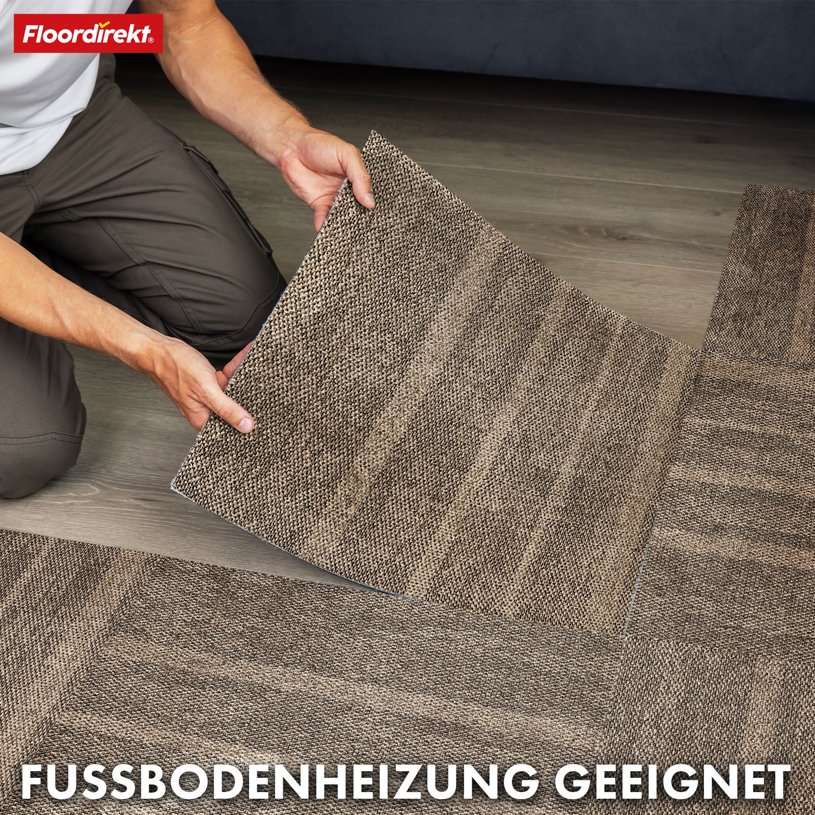 Dalles de moquette | Zürich | 50 x 50 cm | Idéal pour le bureau et la maison | Dalles design de haute qualité en 4 couleurs