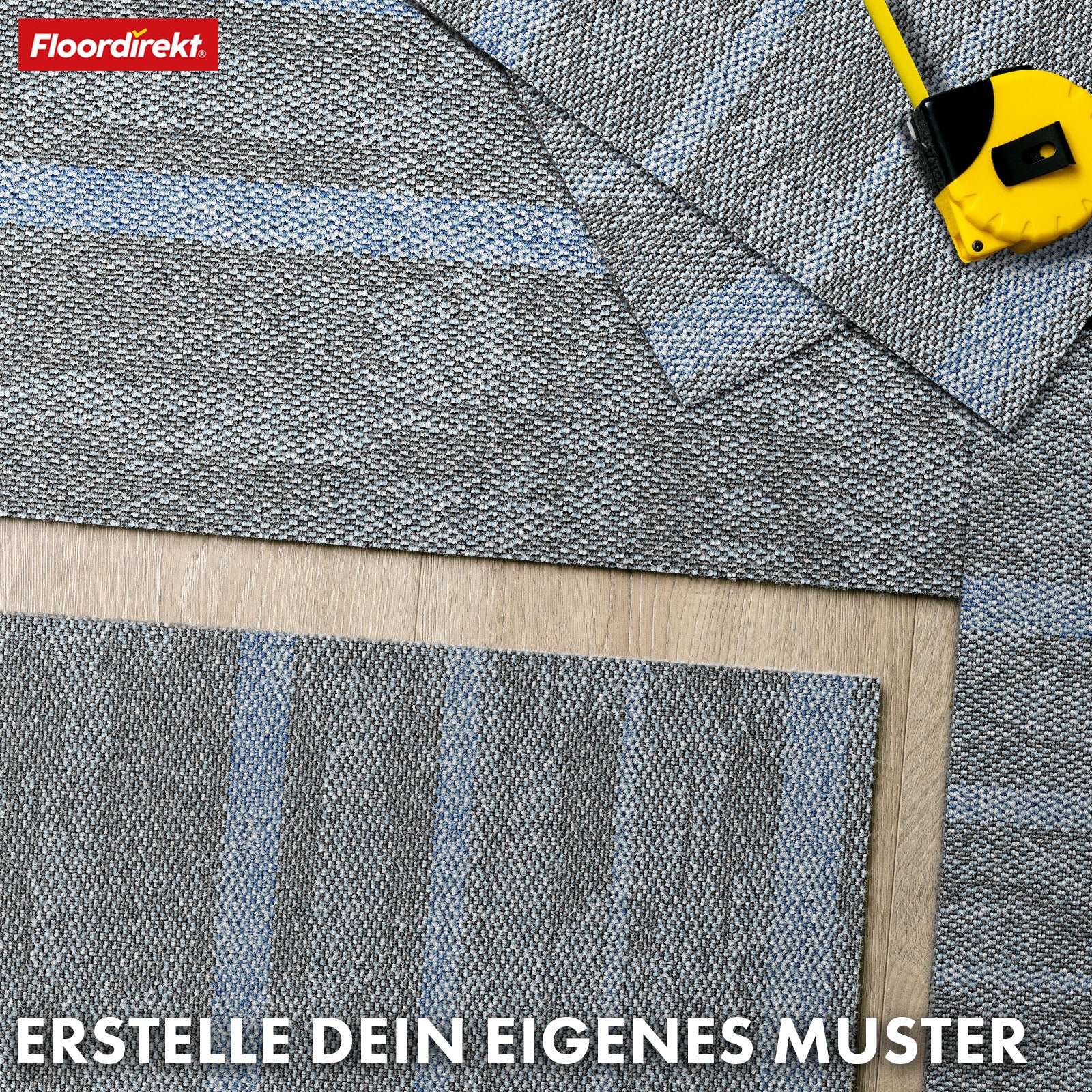 Dalles de moquette | Zürich | 50 x 50 cm | Idéal pour le bureau et la maison | Dalles design de haute qualité en 4 couleurs