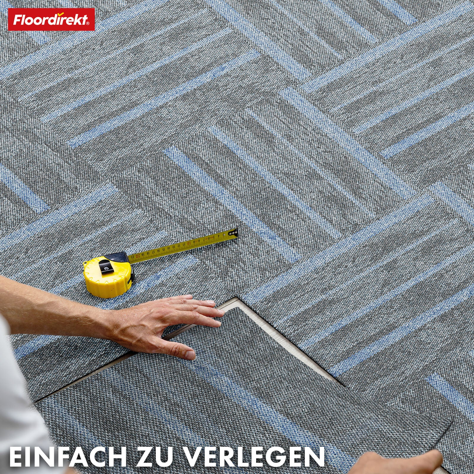 Dalles de moquette | Zürich | 50 x 50 cm | Idéal pour le bureau et la maison | Dalles design de haute qualité en 4 couleurs