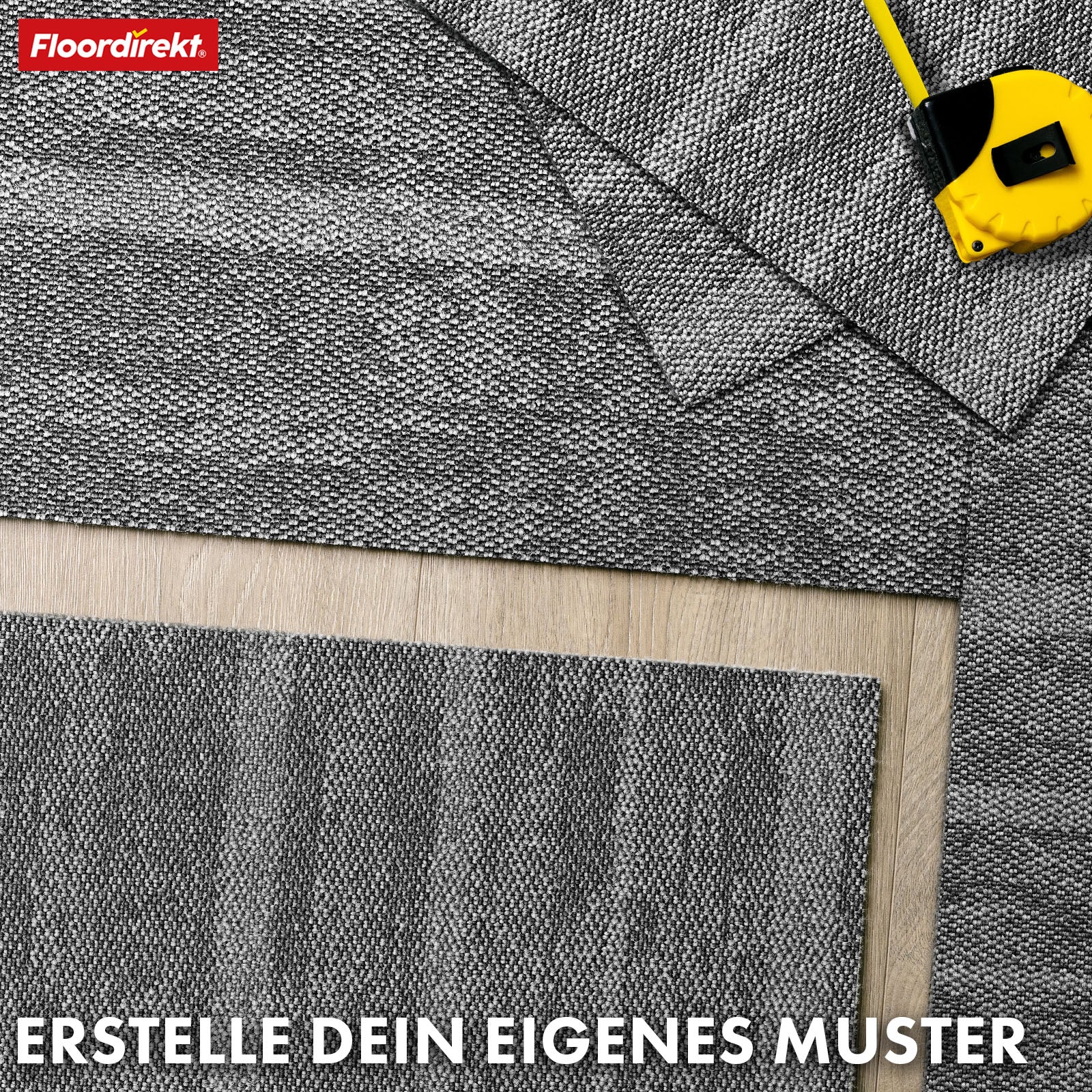 Dalles de moquette | Zürich | 50 x 50 cm | Idéal pour le bureau et la maison | Dalles design de haute qualité en 4 couleurs