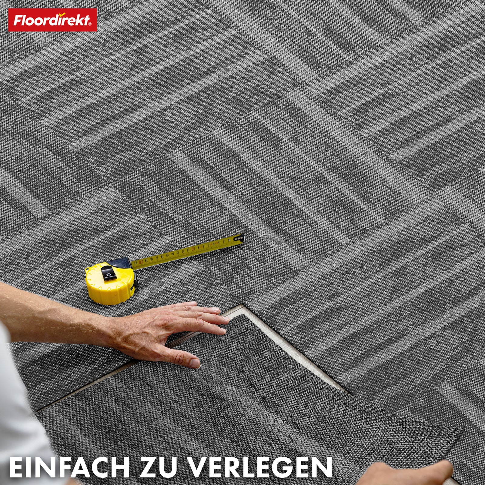 Dalles de moquette | Zürich | 50 x 50 cm | Idéal pour le bureau et la maison | Dalles design de haute qualité en 4 couleurs