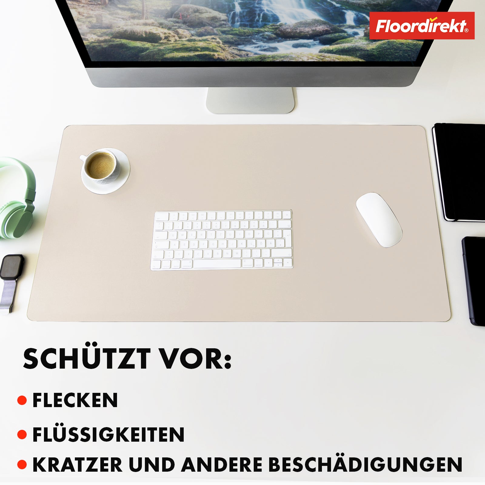 Sous-main | Nero | Similicuir souple et facile d'entretien | Disponible en plusieurs couleurs et tailles