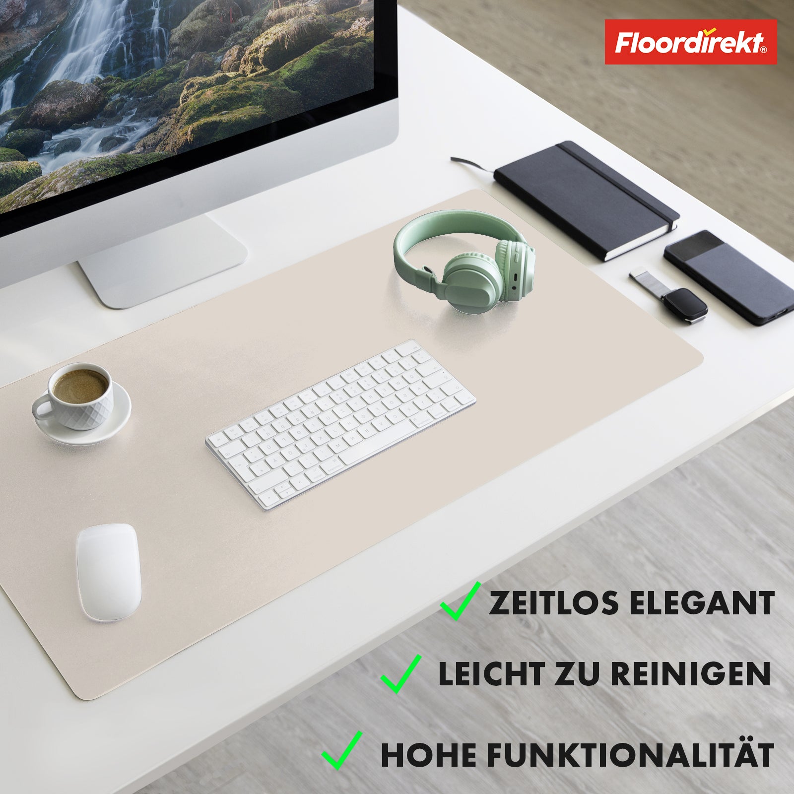 Sous-main | Nero | Similicuir souple et facile d'entretien | Disponible en plusieurs couleurs et tailles