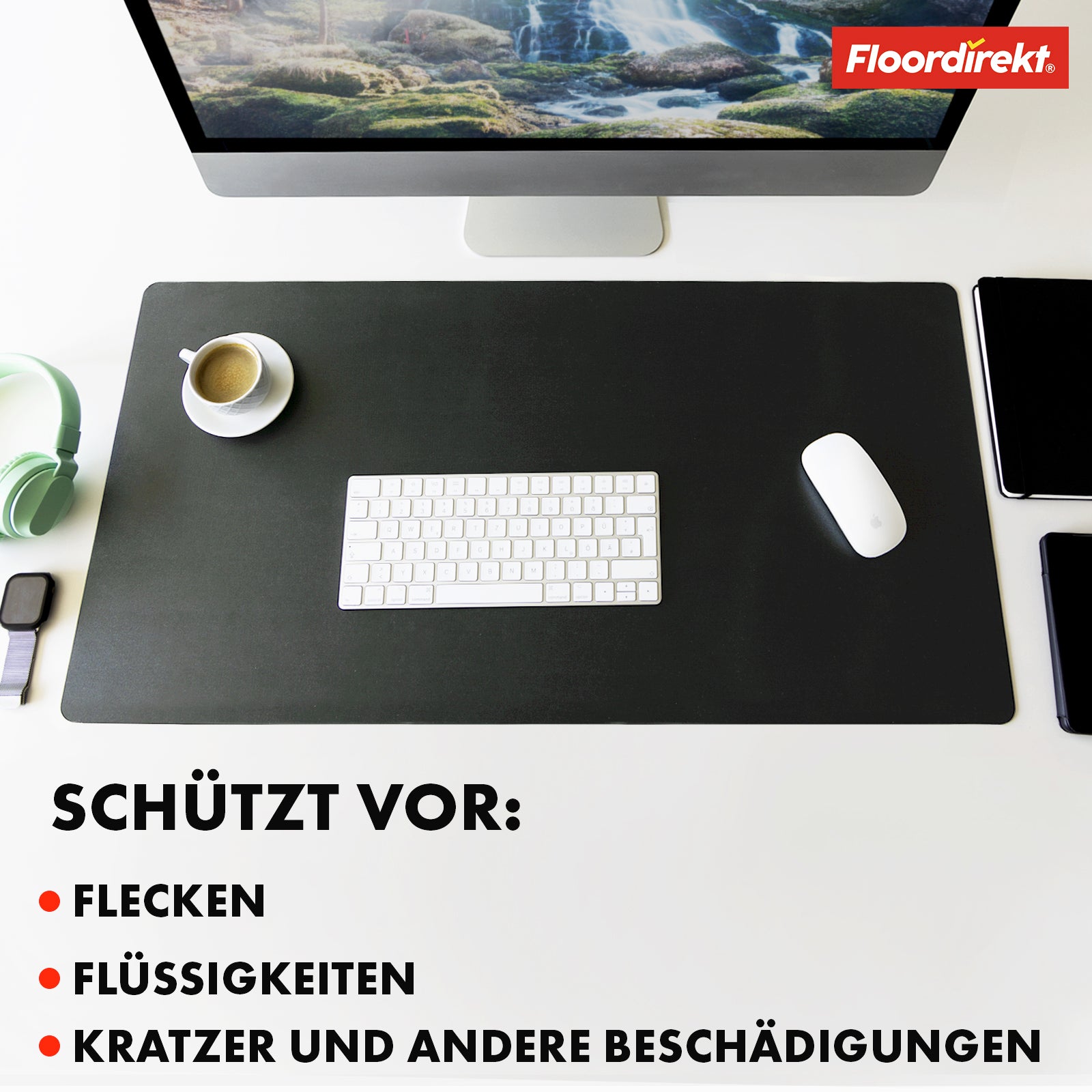 Sous-main | Nero | Similicuir souple et facile d'entretien | Disponible en plusieurs couleurs et tailles