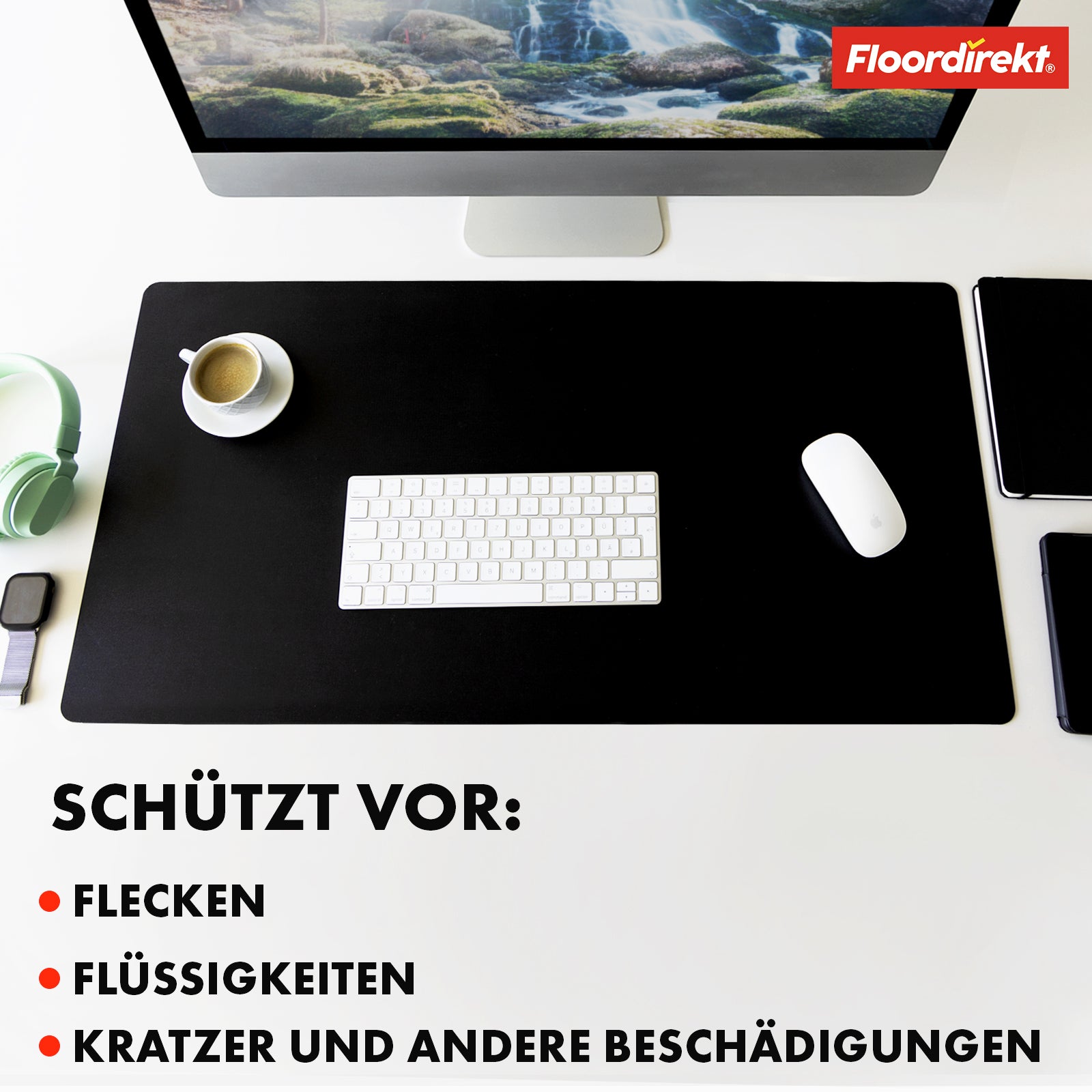 Sous-main | Nero | Similicuir souple et facile d'entretien | Disponible en plusieurs couleurs et tailles