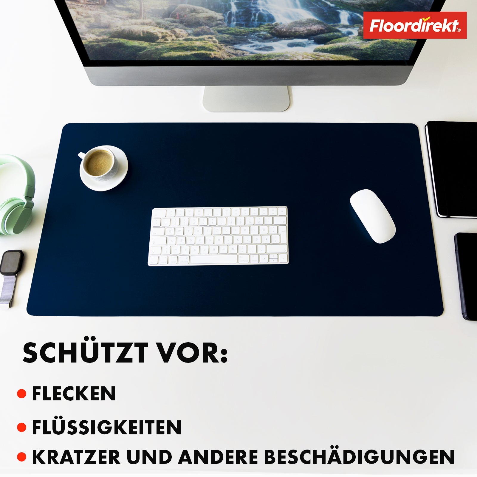 Sous-main | Nero | Similicuir souple et facile d'entretien | Disponible en plusieurs couleurs et tailles