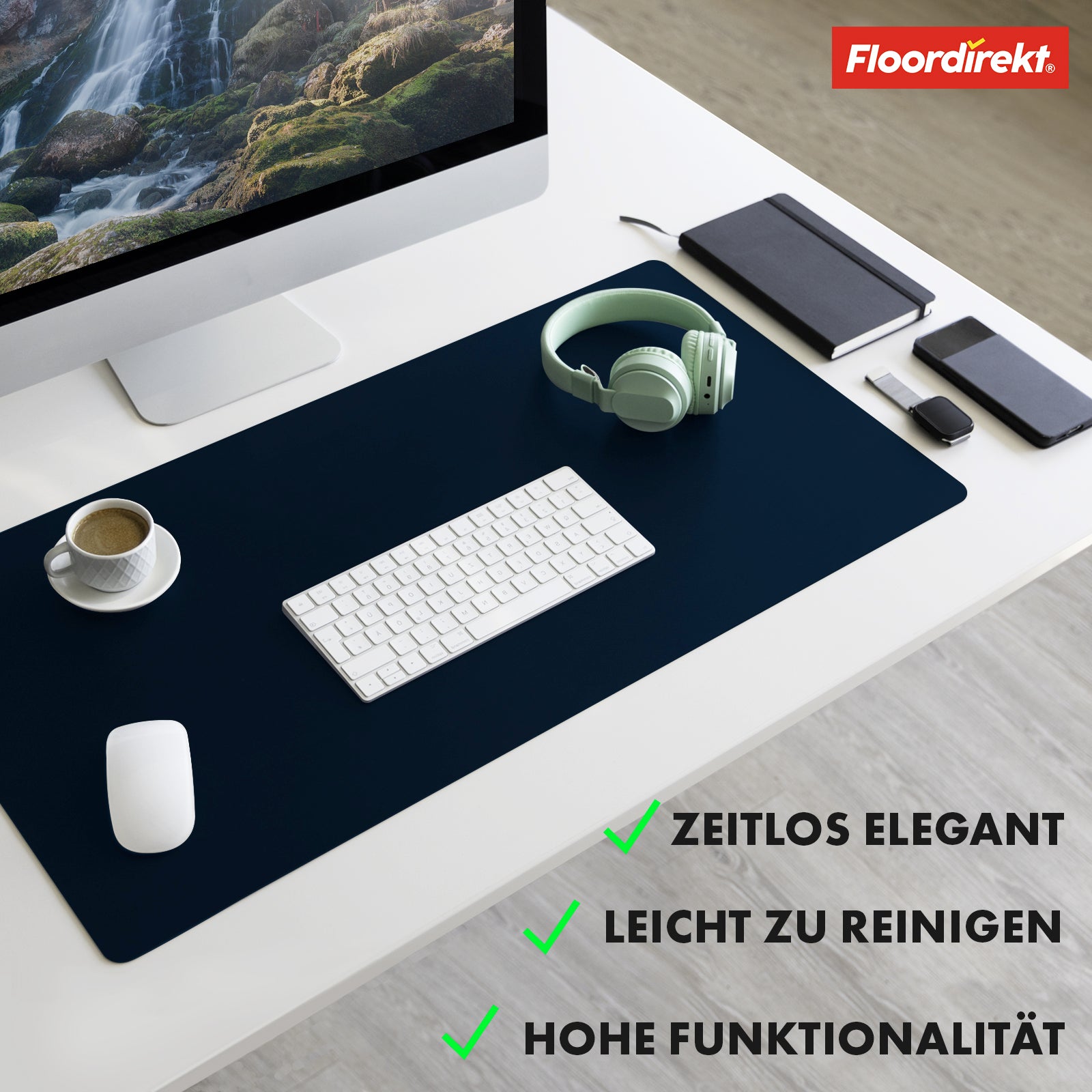 Sous-main | Nero | Similicuir souple et facile d'entretien | Disponible en plusieurs couleurs et tailles