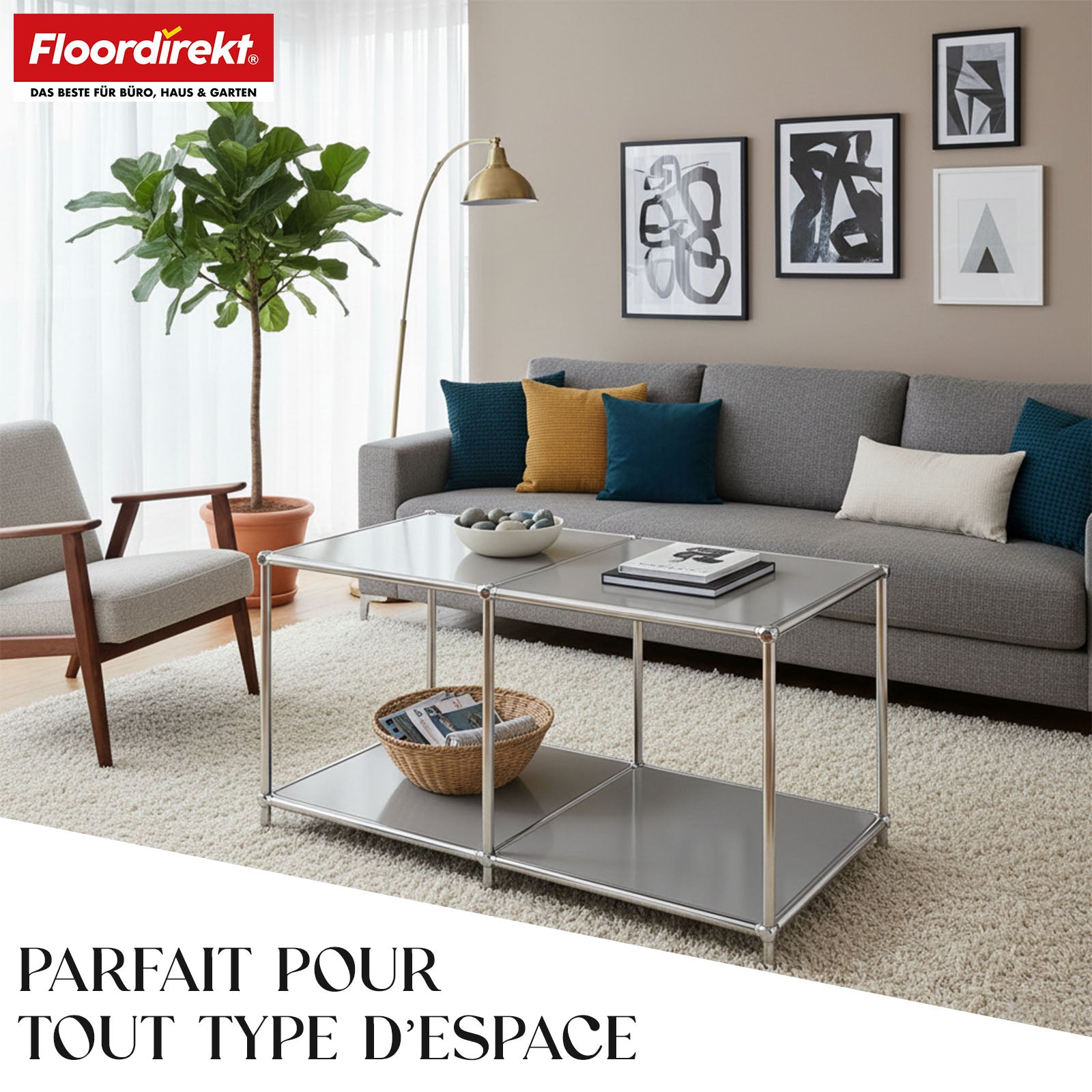 Étagère métallique | Concept Epure MK-016 | Buffet et étagère de rangement avec surfaces ouvertes | Disponible en plusieurs couleurs