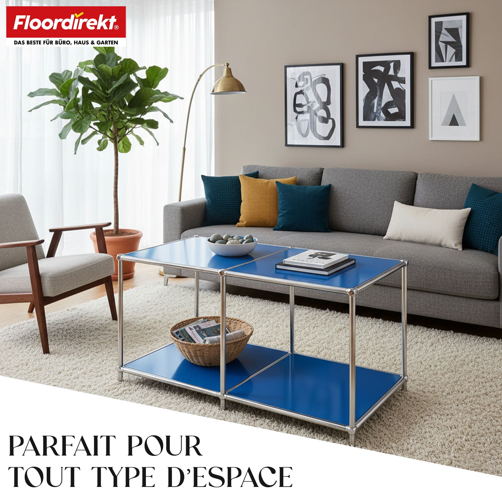 Étagère métallique | Concept Epure MK-016 | Buffet et étagère de rangement avec surfaces ouvertes | Disponible en plusieurs couleurs