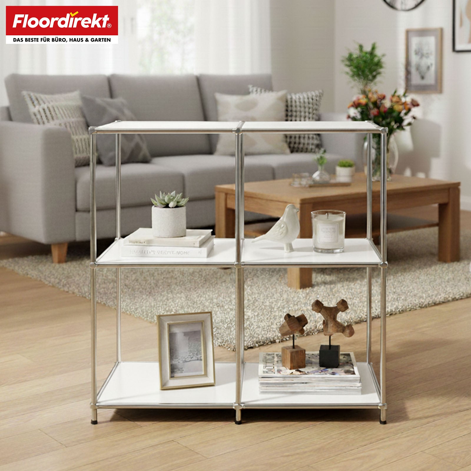 Étagère métallique | Concept Epure MK-027 | Buffet ouvert à 3 niveaux et étagère de rangement | Disponible en plusieurs couleurs