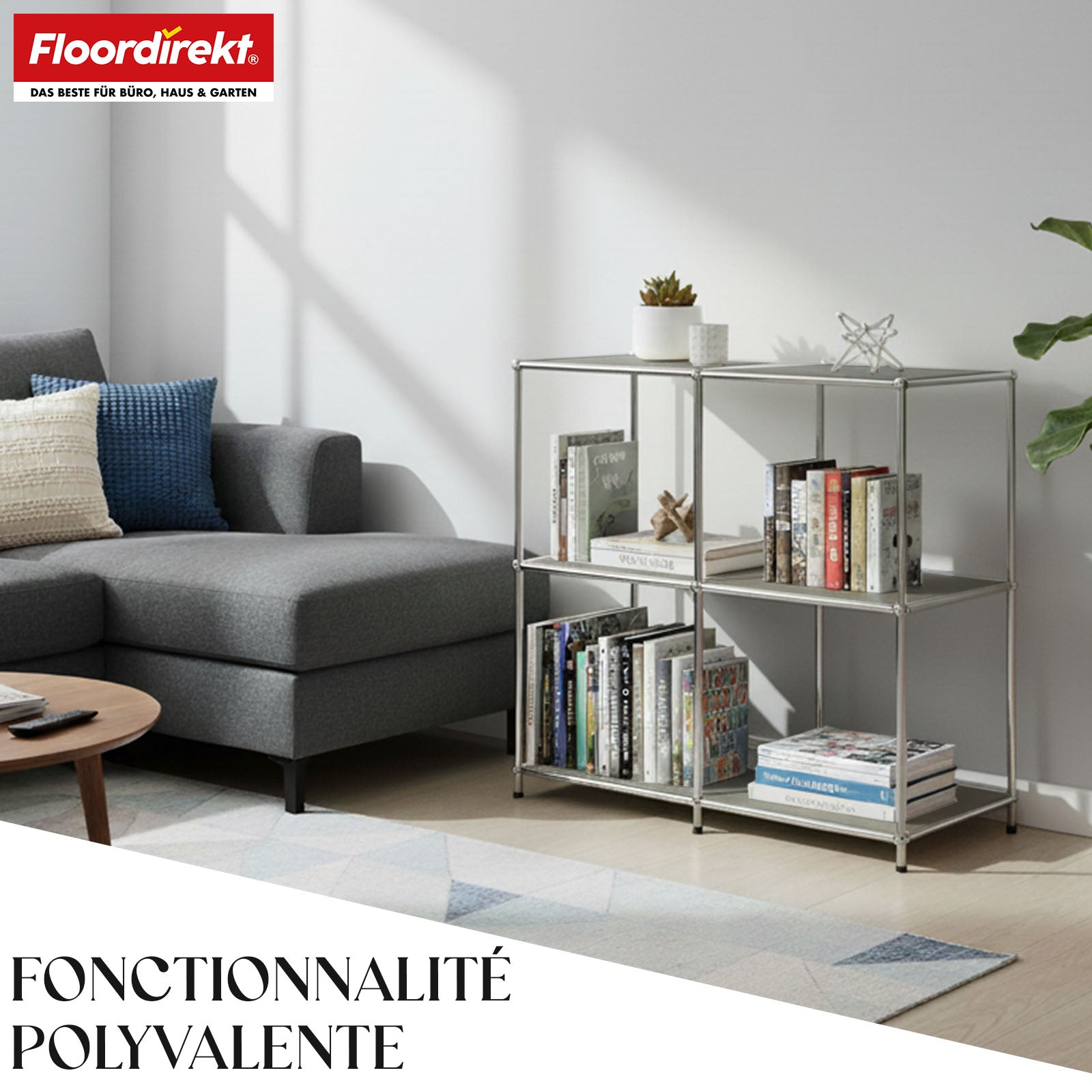 Étagère métallique | Concept Epure MK-027 | Buffet ouvert à 3 niveaux et étagère de rangement | Disponible en plusieurs couleurs