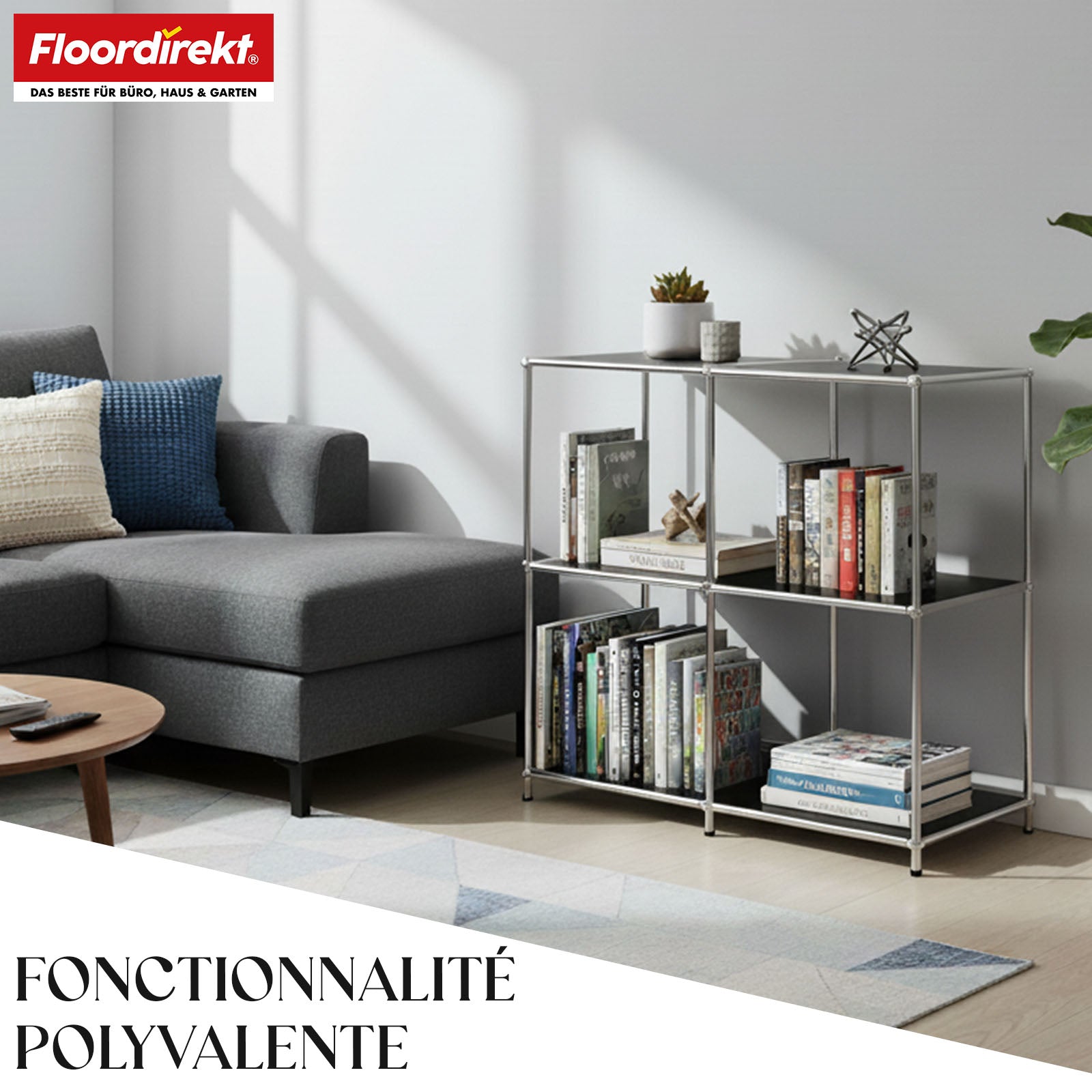 Étagère métallique | Concept Epure MK-027 | Buffet ouvert à 3 niveaux et étagère de rangement | Disponible en plusieurs couleurs