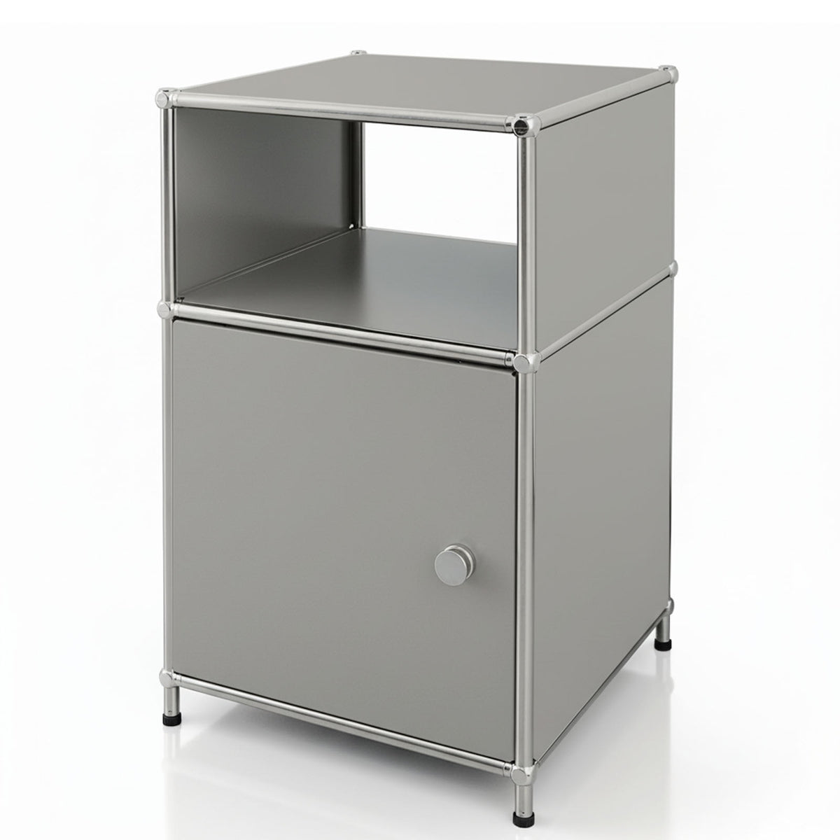 Étagère métallique | Concept Epure MK-040 | Étagère de rangement à 3 niveaux avec porte et tablettes | Disponible en plusieurs couleurs
