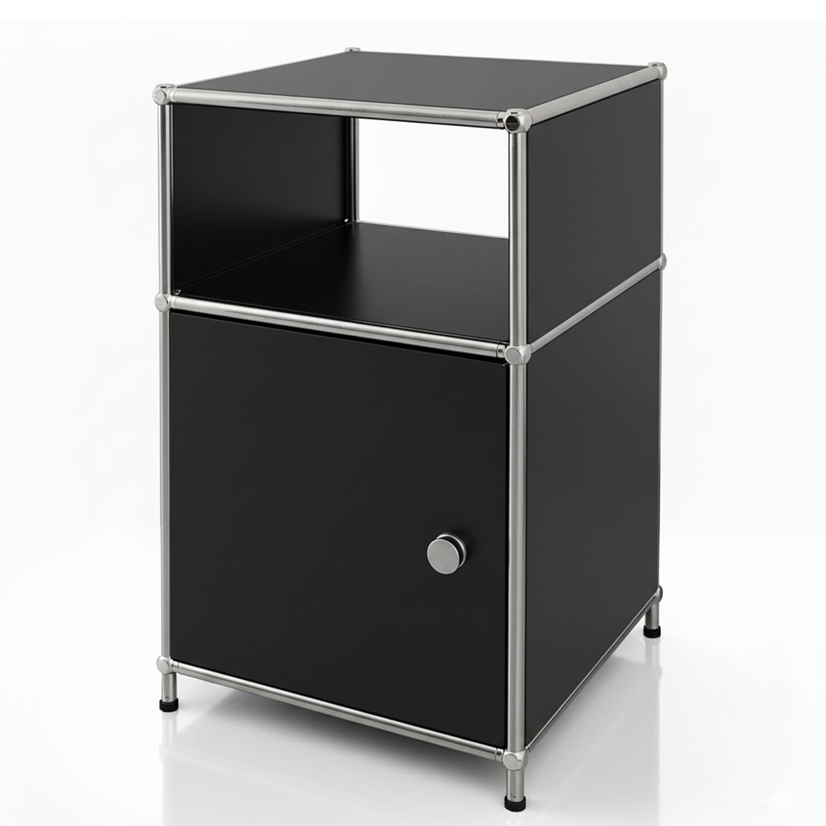 Étagère métallique | Concept Epure MK-040 | Étagère de rangement à 3 niveaux avec porte et tablettes | Disponible en plusieurs couleurs
