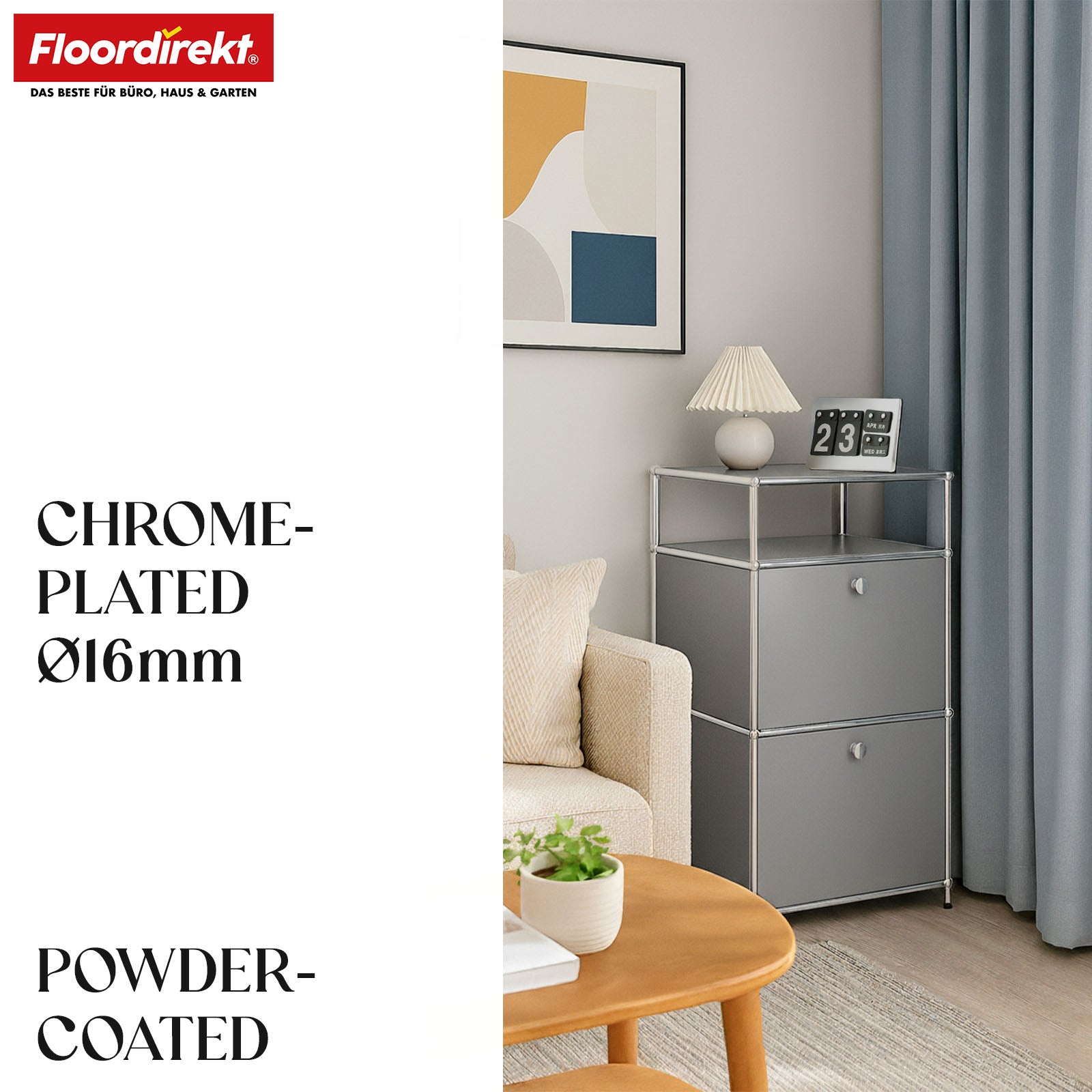 Étagère métallique | Concept Epure MK-120 | Étagère de rangement avec compartiments verrouillables, compartiment ouvert et tablette | Disponible en plusieurs couleurs