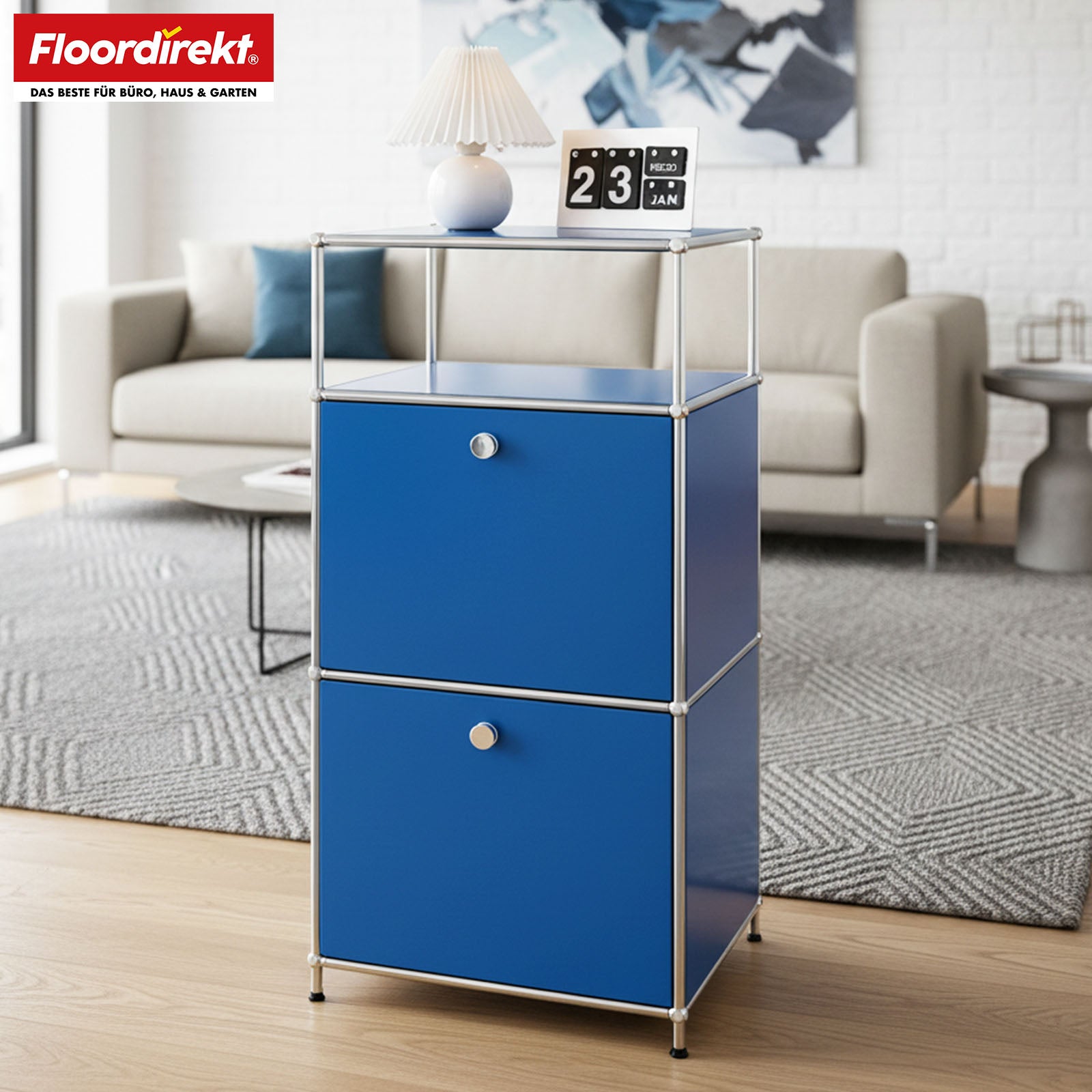 Étagère métallique | Concept Epure MK-120 | Étagère de rangement avec compartiments verrouillables, compartiment ouvert et tablette | Disponible en plusieurs couleurs