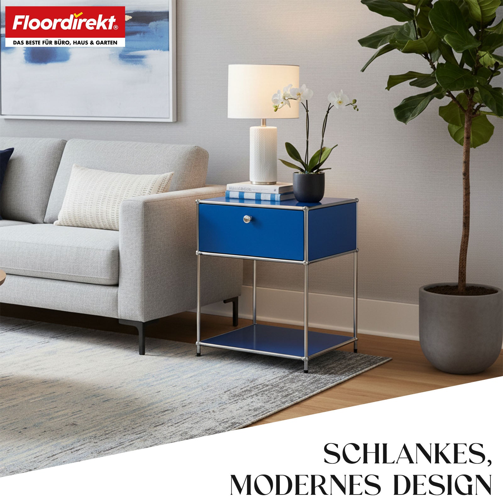 Étagère métallique | Concept Epure MK-139 | Étagère d'appoint et de rangement avec tiroir et tablettes | Disponible en plusieurs couleurs