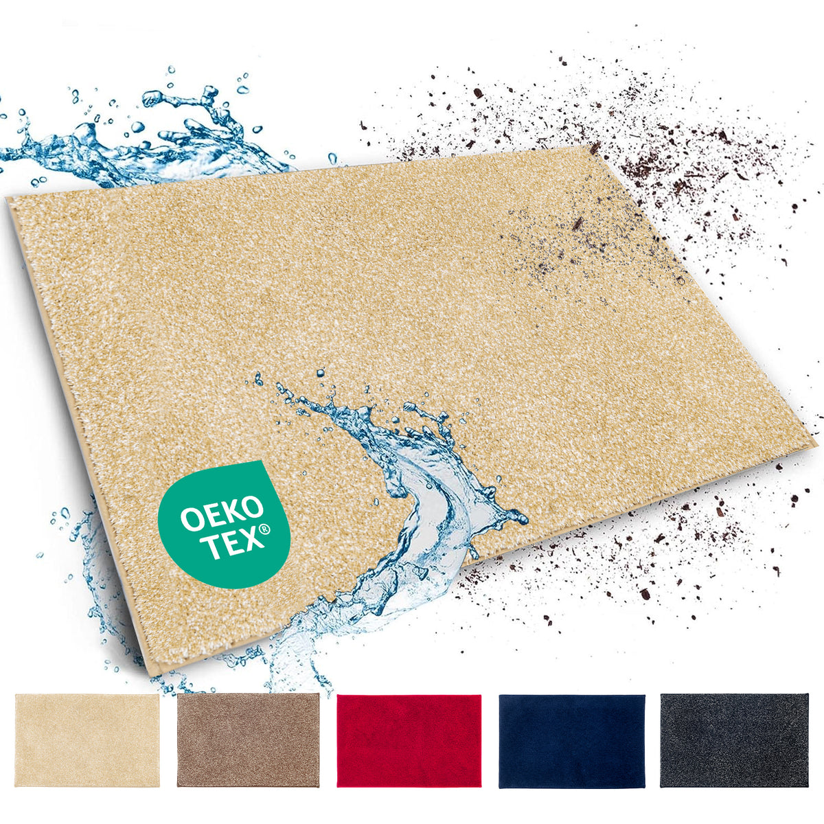 Tapis anti-salissures | Nasa | Tapis de sol souple et absorbant en polyester avec dessous antidérapant | Différentes couleurs et tailles disponibles