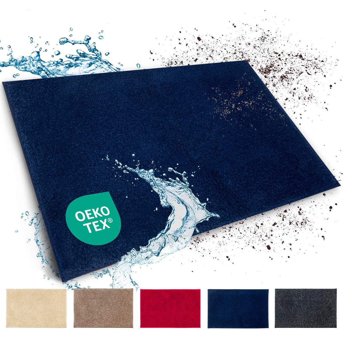 Tapis anti-salissures | Nasa | Tapis de sol souple et absorbant en polyester avec dessous antidérapant | Différentes couleurs et tailles disponibles