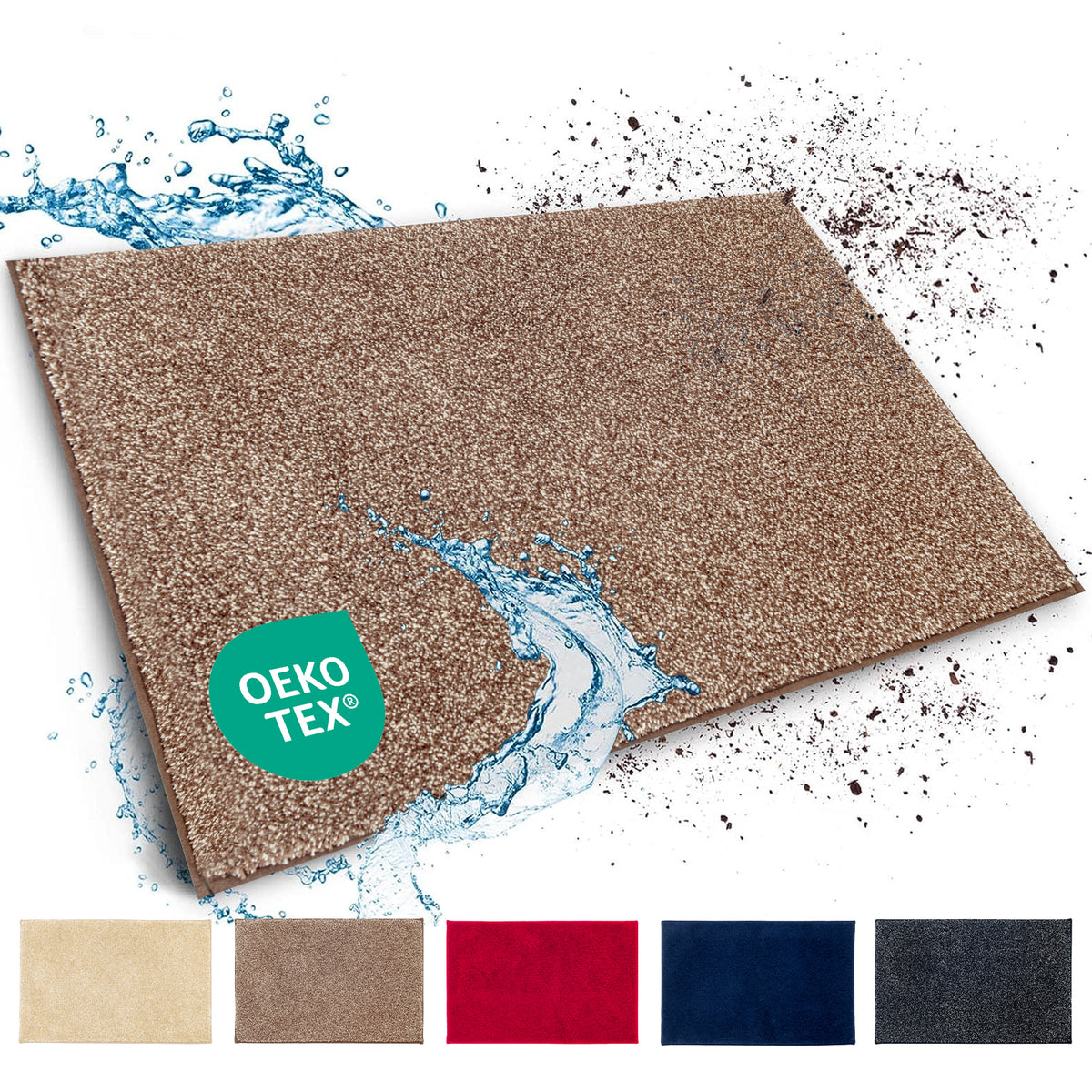 Tapis anti-salissures | Nasa | Tapis de sol souple et absorbant en polyester avec dessous antidérapant | Différentes couleurs et tailles disponibles