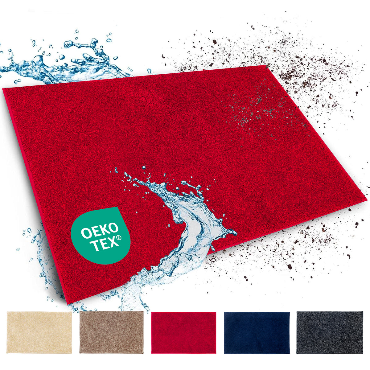 Tapis anti-salissures | Nasa | Tapis de sol souple et absorbant en polyester avec dessous antidérapant | Différentes couleurs et tailles disponibles