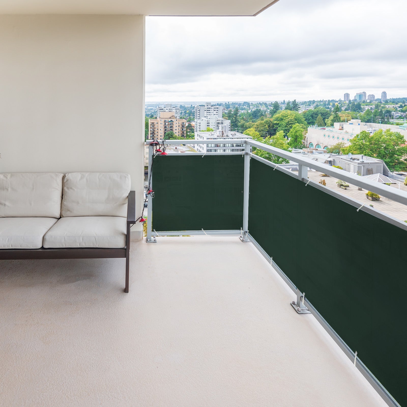 Brise-vue pour balcon | Monochromatique | Vert | 90 x 500 cm