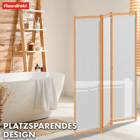 Titel FR Cloison en bambou | Tennessee | Séparation de pièce flexible en 3 parties, en bambou et en tissu