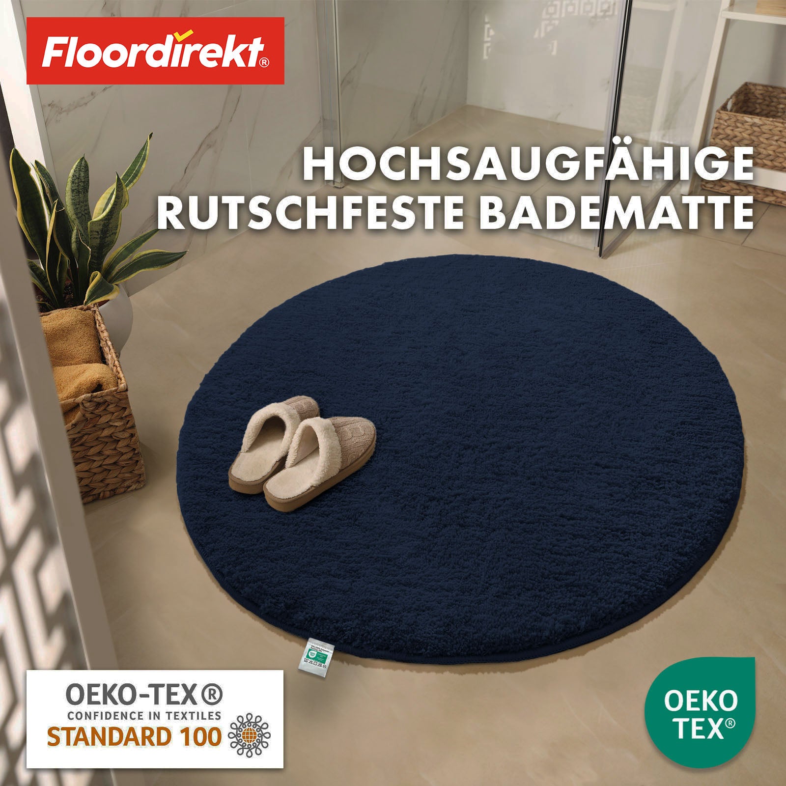 Tapis de bain | Sky | Tapis de bain rond | Confort dense et moelleux pour votre maison
