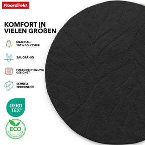 Tapis de bain | Maris | Tapis de bain rond | Microfibre douce, antidérapante & adaptée au chauffage au sol