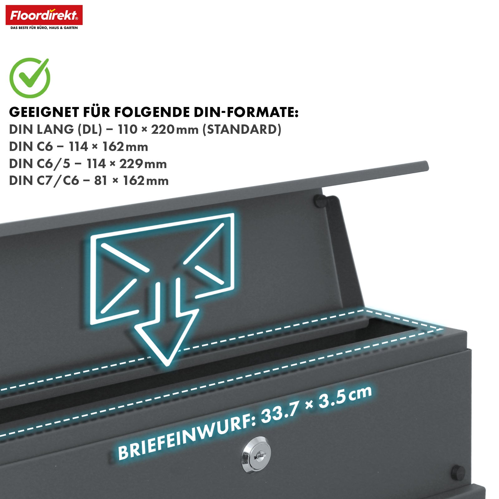 Boîte aux lettres | Armand | Boîte aux lettres en acier résistante aux intempéries avec ouverture C4 et compartiment à journaux