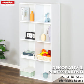 Bibliothèque | Arkansas | Étagère sur pied en MDF blanc avec 5-9 compartiments pour livres et accessoires de maison