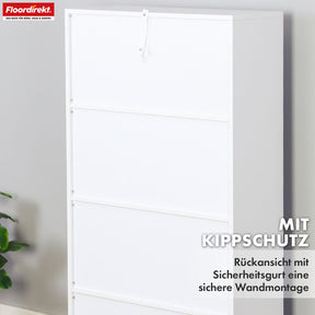 Bibliothèque | Arkansas | Étagère sur pied en MDF blanc avec 5-9 compartiments pour livres et accessoires de maison