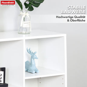 Bibliothèque | Arkansas | Étagère sur pied en MDF blanc avec 5-9 compartiments pour livres et accessoires de maison