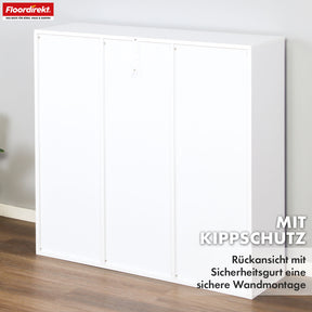 Bibliothèque | Arkansas | Étagère sur pied en MDF blanc avec 5-9 compartiments pour livres et accessoires de maison